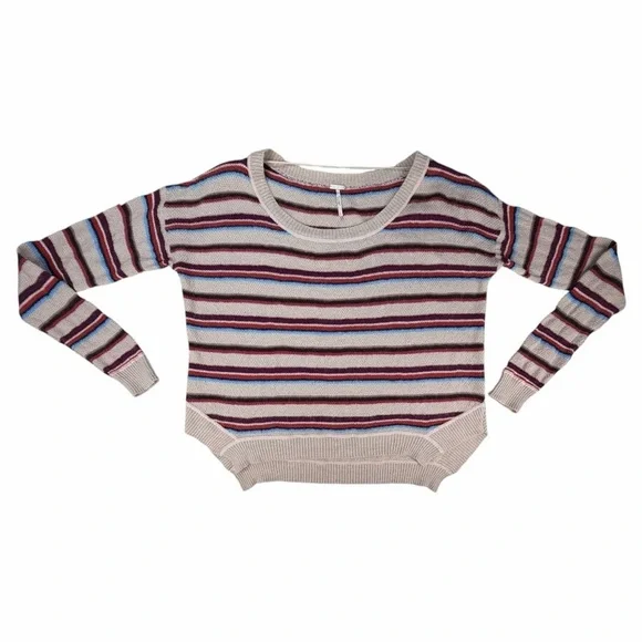 Free People Beach Wool Blend Road Trip Striped Pullover Sweater Women’s Size L - Picture 2 of 10